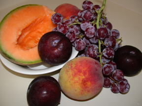 plums, peach, grapes and half a canteloupe - all could be contaminated with salmonella
