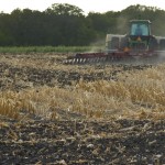 Disking corn stubble in the Blacklands
