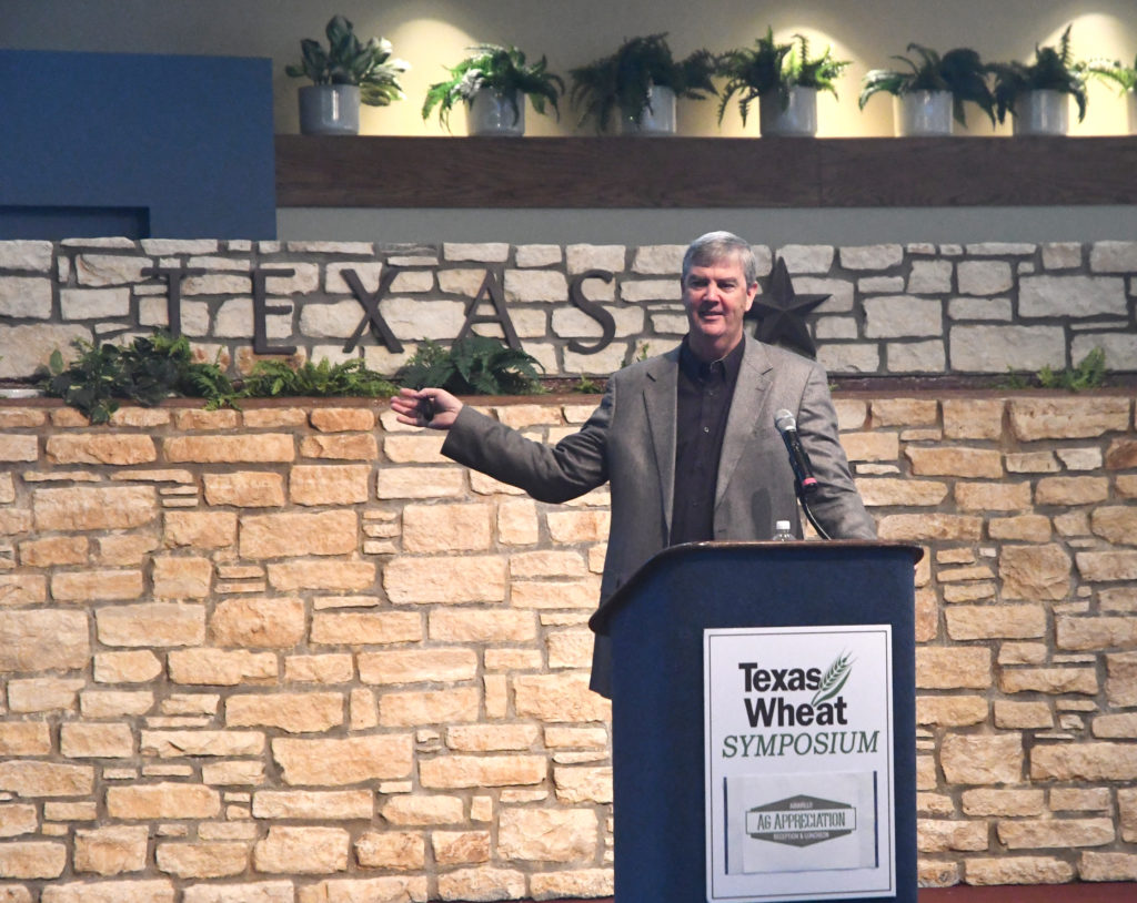 Joe Outlaw discusses the farm bill at the Texas Wheat Symposium