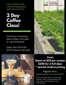 2-day coffee class flyer
