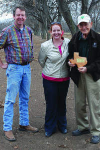 Olsak, Monte Nesbitt and Allison Watkins in Pecan grove