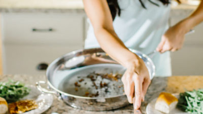 woman cooking healthy meal