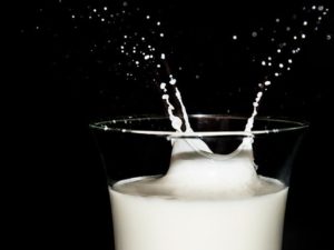 Milk splashing in a glass