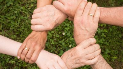 Group of hands holding