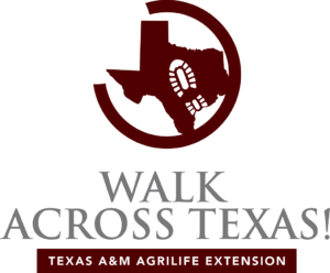 Walk Across Texas! maroon logo