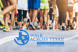 Walkers participating in the Walk Across Texas! program with program branding 