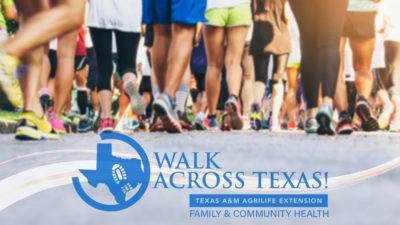 Walk Across Texas branding with people walking