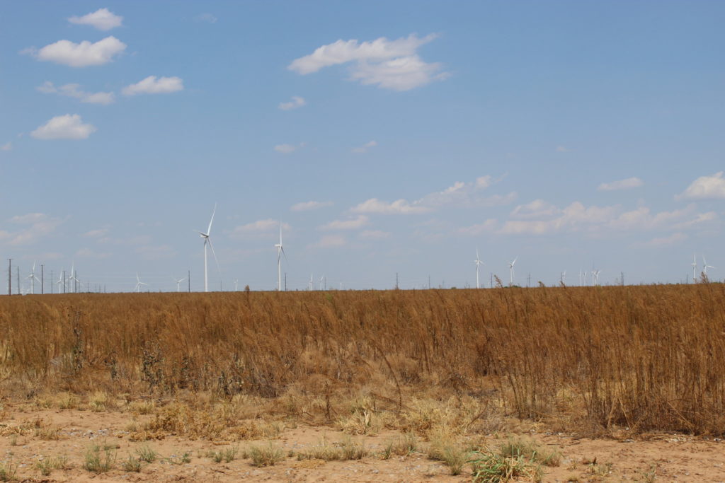 Wind energy turbines in the Midland/Odessa area
