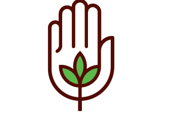 hand and leaf graphic