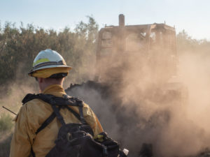 Dozer assists to reduce risk of wildfires