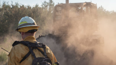 Dozer assists to reduce risk of wildfire