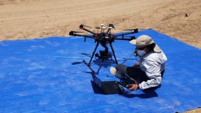 Kumar using drone to gather data for water system modeling