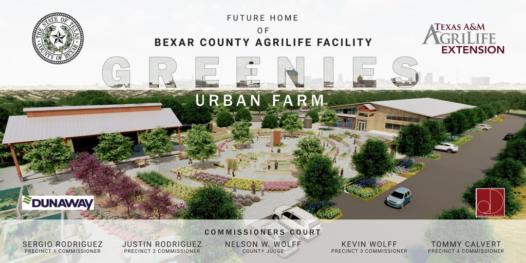 Artist rendering of the new Bexar County AgriLife Facility and Greenies Urban Farm in east San Antonio