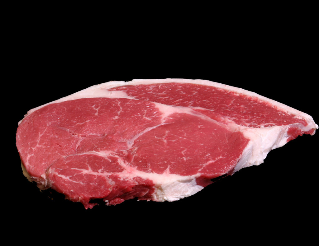 a raw sirloin steak