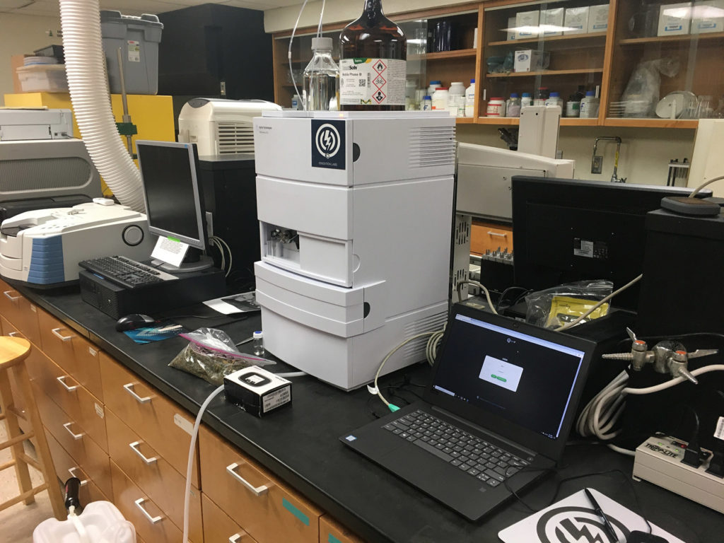 machine to test hemp in a lab setting
