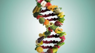 Food shaped as DNA molecule