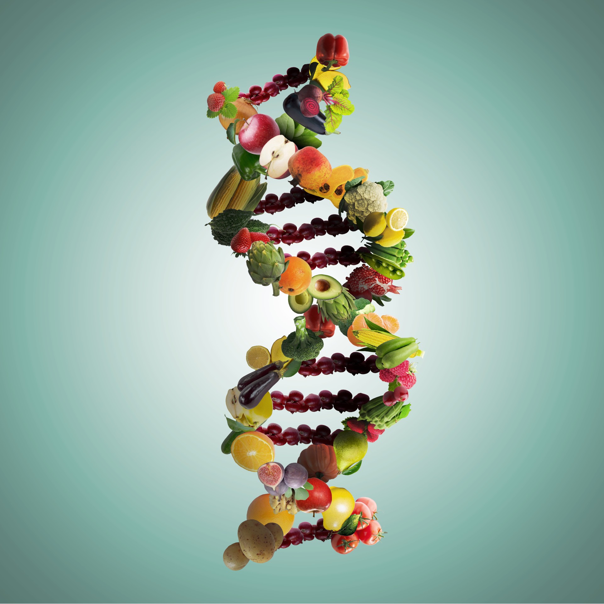 Food shaped as DNA molecule
