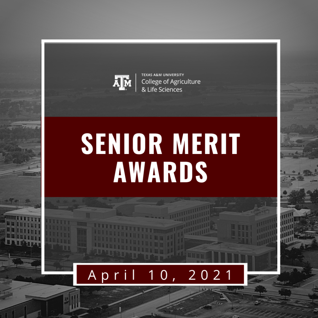 Graphic that says Senior Merit Awards April 10, 2021