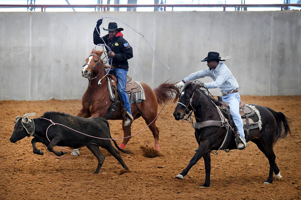 Entrepreneurs from the program built RopeMetrics, which took this team roping picture