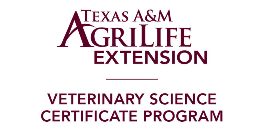 Logo of the Texas A&M AgriLife Extension Veterinary Science Certificate Program