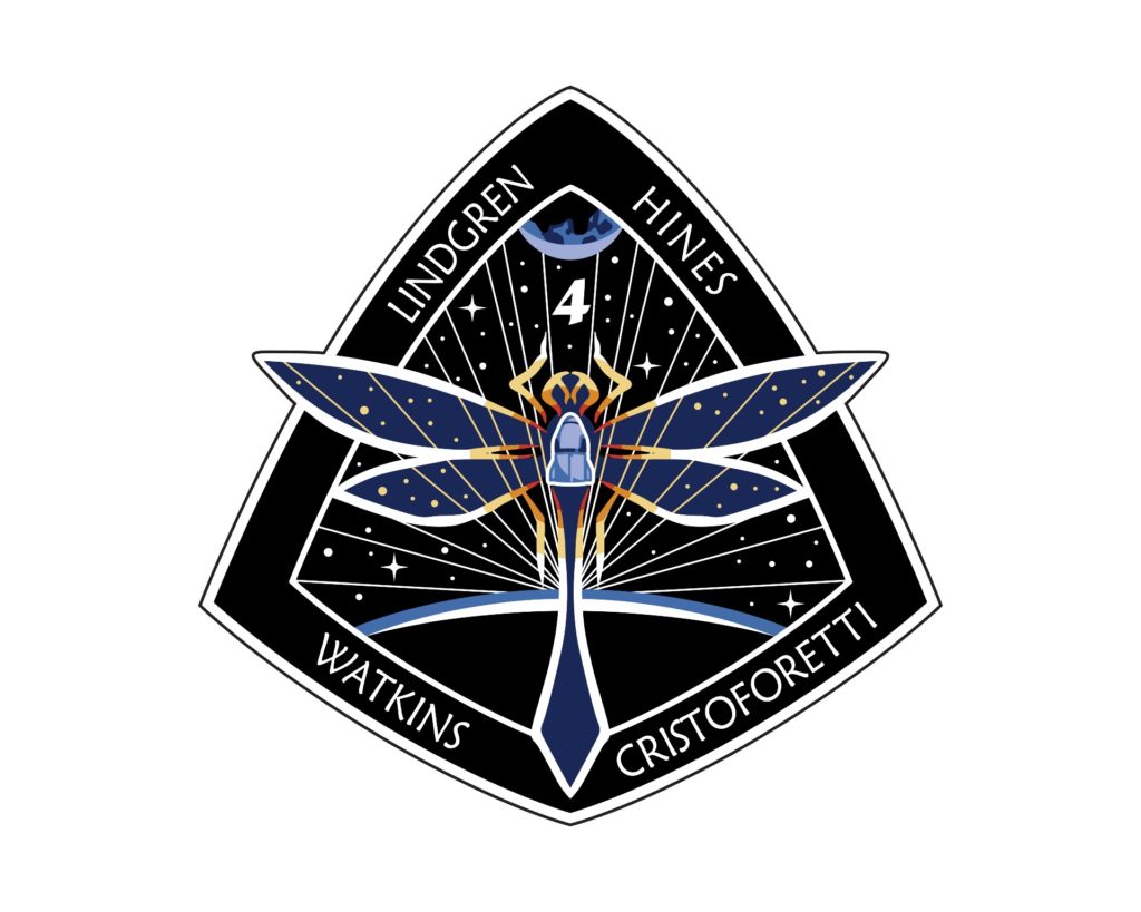 Dragonfly mission patch for SpaceX Crew-4 mission