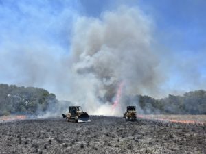 Dozers and smoke at the Dry Rice Fire