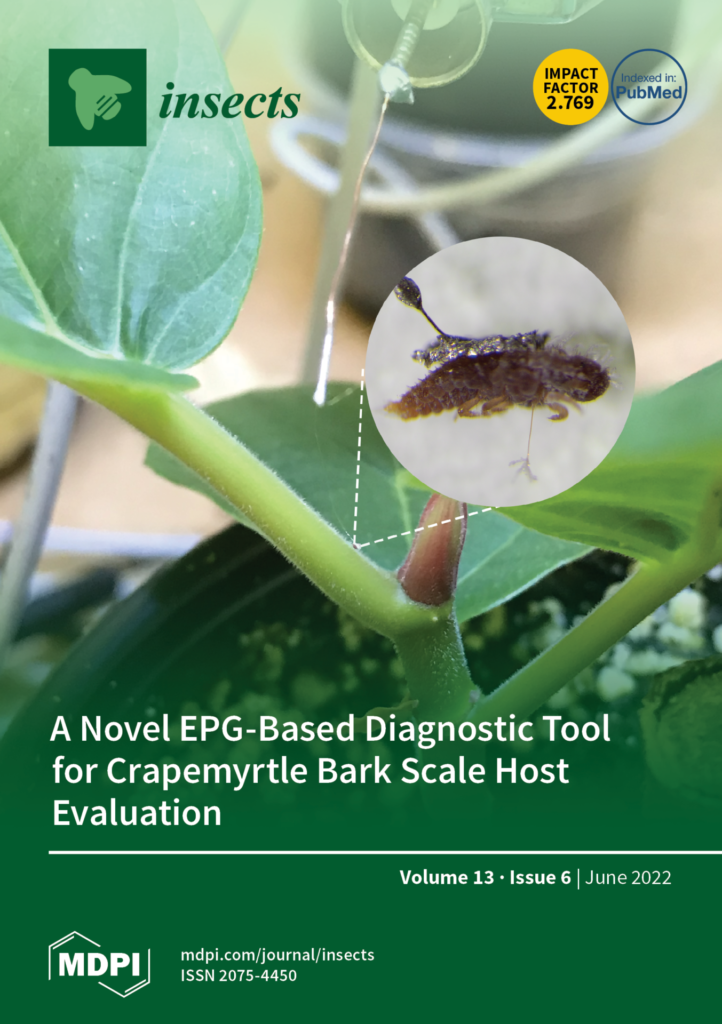 The front cover of a new crapemyrtle bark scale scanning software - it says A Novel EPG-Based Diagnostic Tool for Crapemyrtle Bark Scale Host Evaluation