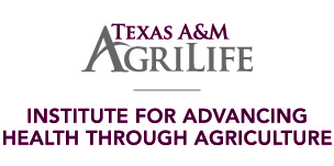 IHA logo -- it reads Texas A&M AgriLife Institute for Advancing Health Through Agriculture