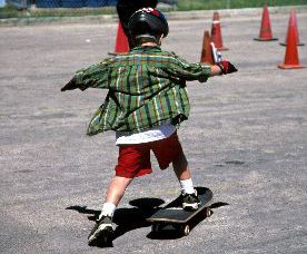 Child on skateboard