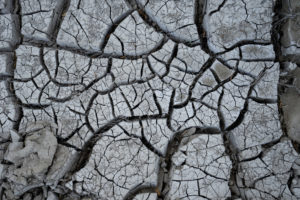 Cracks in earth from drought