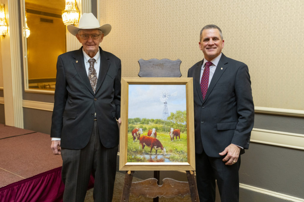 Agriculture leadership award recipients Charles W. "Doc" Graham and Terry Hlavinka