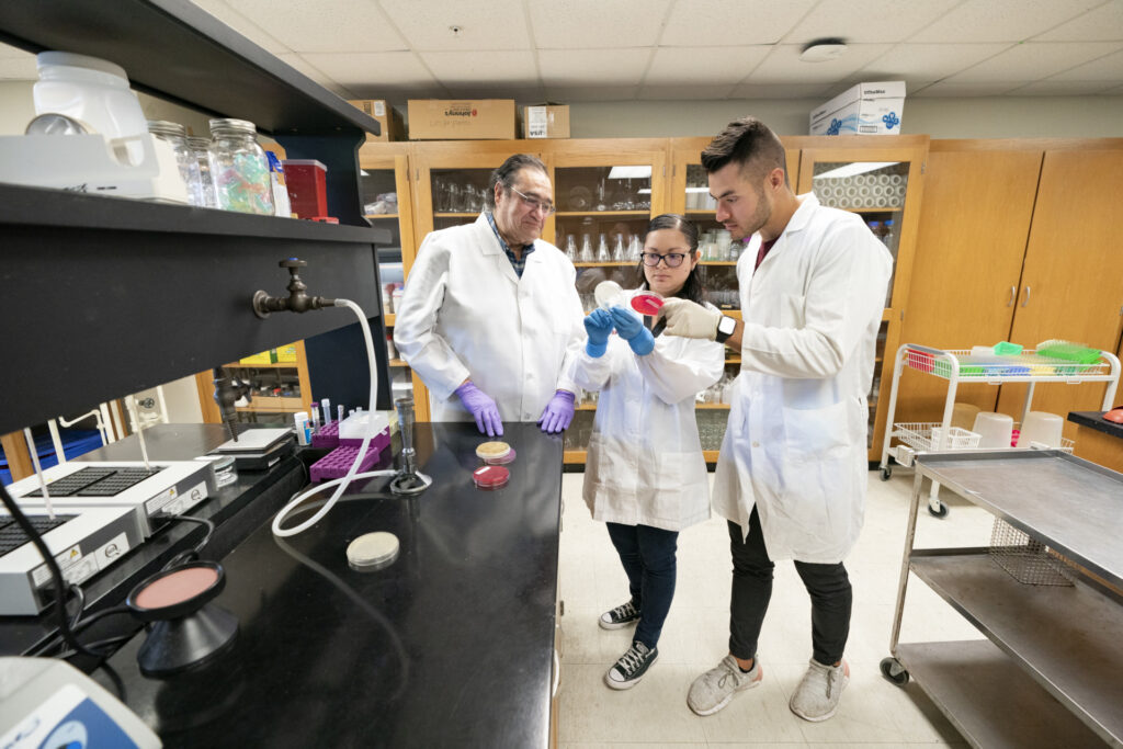 Alejandro Castillo, Ph.D., and students at his lab in the Department of Food Science and Technology 