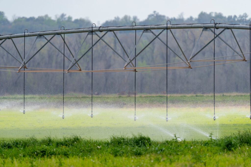 An irrigation system near Navasota, Texas. 