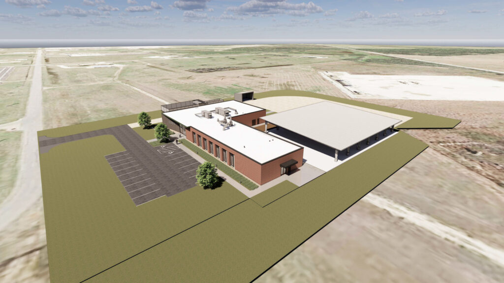 Artist rendering of the new Animal and Reproductive Biotechnology Center at Texas A&M-RELLIS.