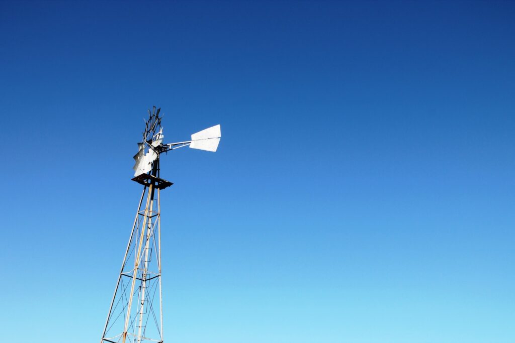 A windmill with the sky as a background. Residents in Llano, Lampasas and Mills Counties can have their water screened during Texas Well Owner Network programs on Dec. 11-14.