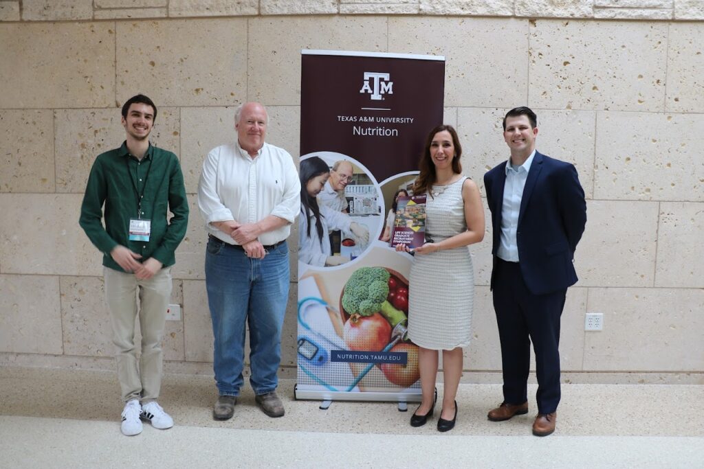 (L to r): Emanuele Baldassarri, David Threadgill, Ph.D., Ximena Paez, Ph.D., and Tyler Fadal at the 2024 Life Sciences Graduate Recruitment Symposium.