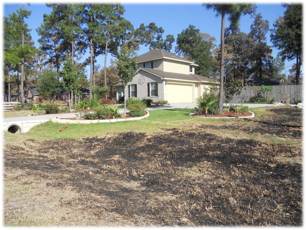 Two-story home with fire-wise landscaping